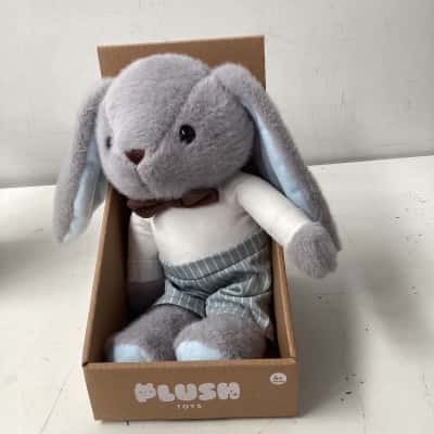 Grey bunny plush toy