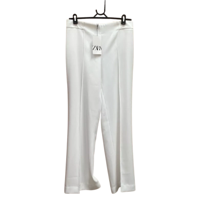 Zara Womens  Size M Straight Leg Pants White 