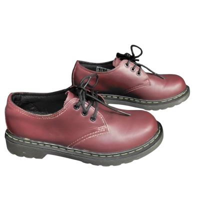 Dr Martens Lace Up Shoes Kids Burgundy Size UK 1