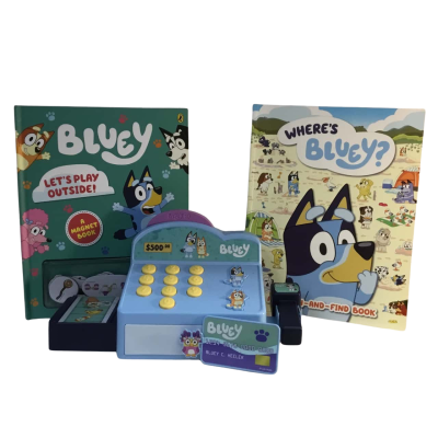 Bluey Cash  Register and Books as pictured