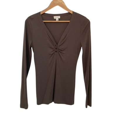 Witchery Womens  Size M Long Sleeve Top Brown 