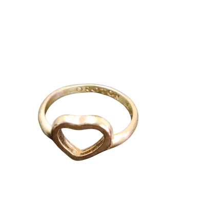 Oroton Womens Open Heart Silver Tone Ring 