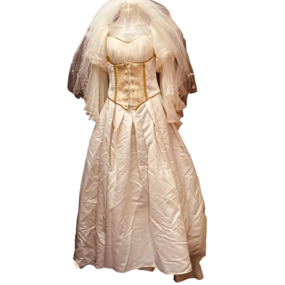  Womens Bridal House Salon Ivory and Gold Celtic-inspired Medieval Style Size 10 Bridal Gown 
