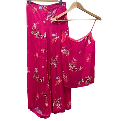 Saville Row Pink Floral Cami/Pants Set Size S