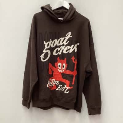  Goat Crew Mens Hoodie Brown Size XXL