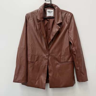 Princess Polly Brown PU Blazer - Size S /M