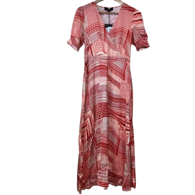 Brand New - Basque Red & White Pattern Dress - Size 8