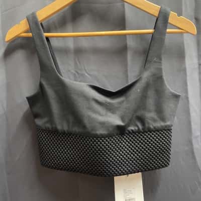 Witchery Womens Size 6 Black Havana Crop Top