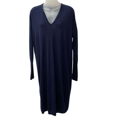 Country Road Women's V-Neck Knit Dress in Navy Size S 
