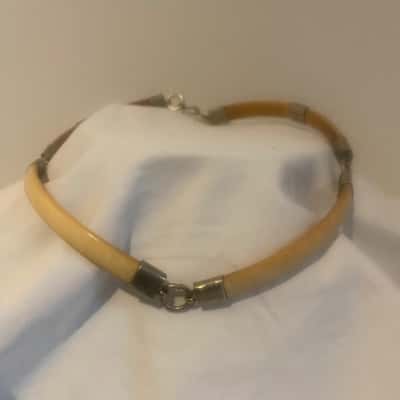 Vintage Bovine Womens ArticulatedChoker Necklace on Silver Colour Metal Findings 34 cm Neck or Smaller