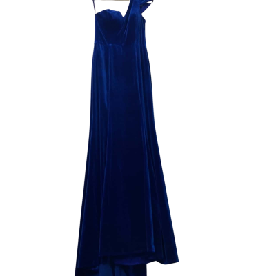 BNWT Forever New Womens Elena Velvet One Shoulder Gown Size 12 Blue RRP$279.99