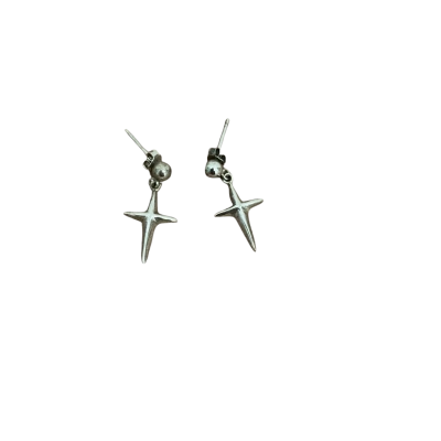 S925 Marked Women's Earrings Cross