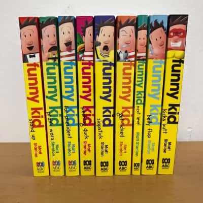Nine books from the funny kid series, by Matt Stanton, published by ABC books