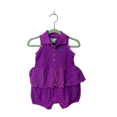BNWT Ralph Lauren Kids Sleeveless Baby Bubble Romper Size 0-3m  Purple 