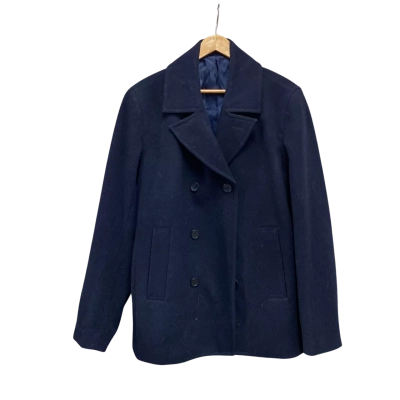 David Jones Womens  Size M Double Breasted Coat Navy Blue 