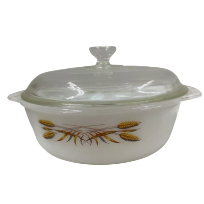 Anchor Hocking Fire King Wheat Casserole Dish with Lid, 1.5 Qt, Made in USA