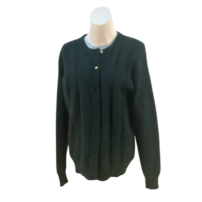  Women's One Size Button-down Green Cardigan