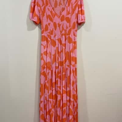 Mister Zimi Womens  Size 8 Maxi Dress Coral / Pink  