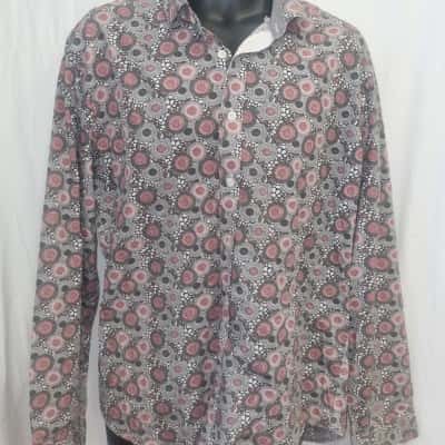 Brooksfield Mens  Size XL Long Sleeve Shirt Black  / Red / White 