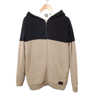 Bauhaus Women's  Size 16 Black and Beige Zip Up Hoodie