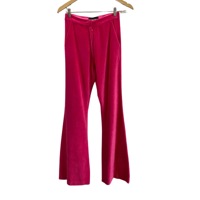 Cynthia Rowley Womens  Size 0 Cotton Velvet Flare Pants Pink  