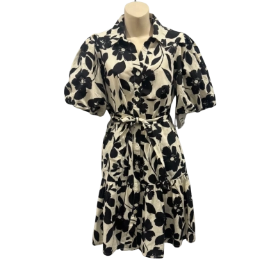 Japna Womens  Size M Mini Dress Beige / Black  