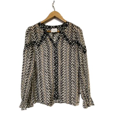 Once/Was Womens Tops Size 0 Black  / White 