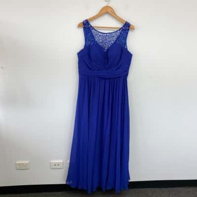 Miss Anne Navy Blue Embellished Maxi Dress Size 20