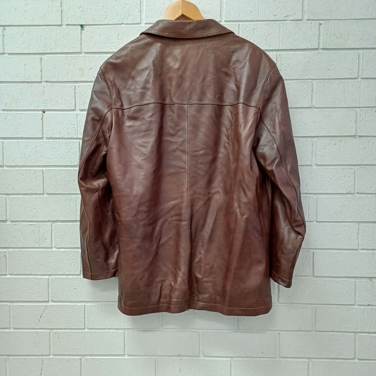 MONZA Made in Italy Size XXXL Leather Brown Suit Jacket Style 
