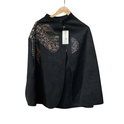  Womens  Size L Black  Poncho 