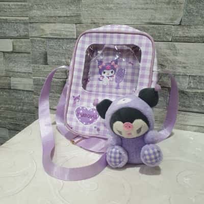 Kuromi Cross Body Bag Purple / White 