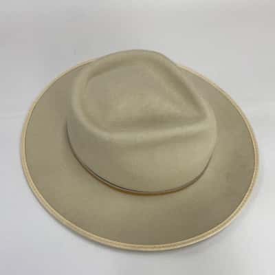 Will & Bear Cubs - Kids 100% Wool (Excluding Trims) Felt Fedora - Hand-Made in PRC- Size: Sml-Lge - Cream 