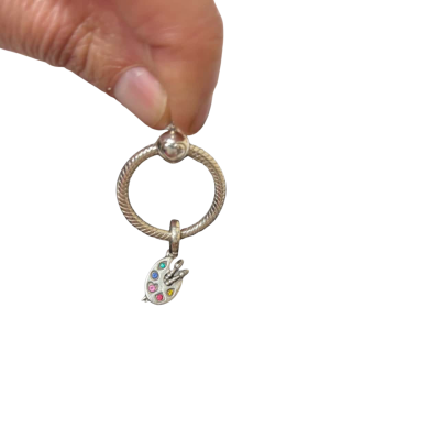 Pandora O Pendant & Artist Palette Charm Sterling Silver 
