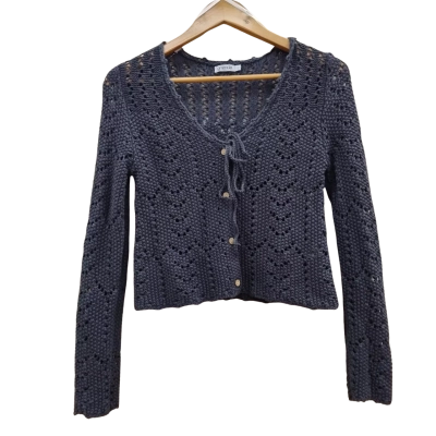 Ghanda Womens  Size S Button-down Cardigan Grey (12)