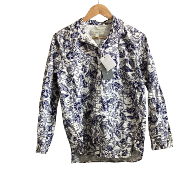 Trenery Mens  Size S Long Sleeve button up Shirt Blue / White 