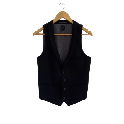 Saba Mens  Size 36 Vest Black  / Grey / Pinstriped 