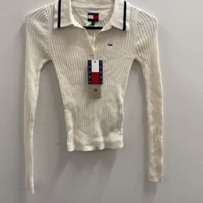 Tommy Jeans Womens  Size XXS Long Sleeve Top White 