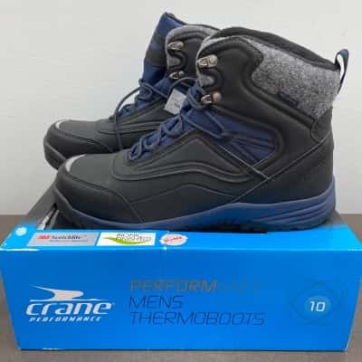 Crane Mens Thermoboots Size 10 Black  / Blue 