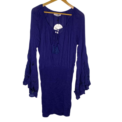 Auguste Womens  Size 12 Midi Dress Navy Blue 