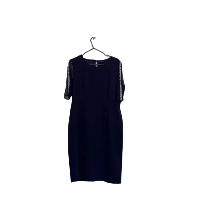 Liz Jordan Womens  Size 14 Cocktail Dress Navy Blue / Silver 