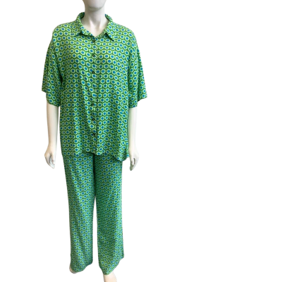 Dazie Women's Size 16 Short Sleeved Co-Ord Set Blue & Green Floral
