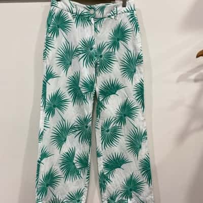 Tommy Bahama Womens  Size 2 Low Rise Pants / Wide Leg Pants Green / White 