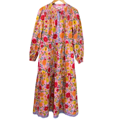 Boden Womens  Size 12 Midi Dress Floral / Pink  