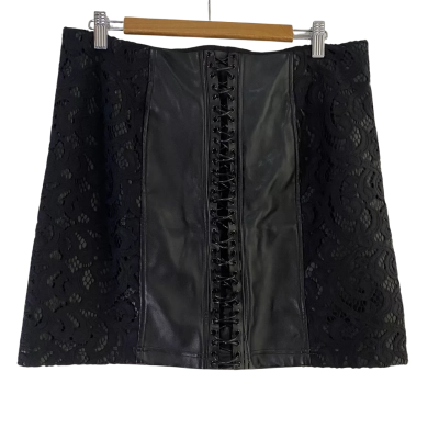 Black milk black faux leather skirt size 16