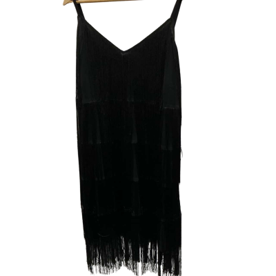Pink Dusk black polyester dress, Size 18  