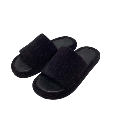 HOMMEY Size 40 black terry Sandal/slippers 