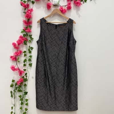 Maggie T Womens  Size 14 Casual Dress Black  / Pattern / Silver