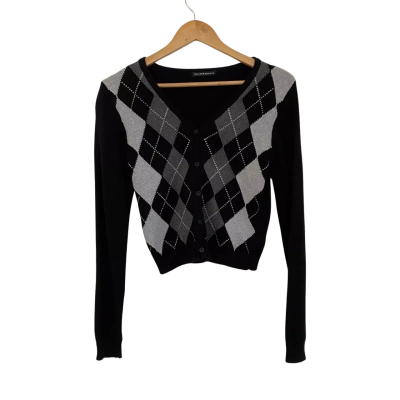 Brandy Melville Womens  Size XS / XXS Button-down Cardigan Black  / Grey 