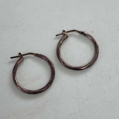925 Italy Sterling SIlver Hoop Earrings 