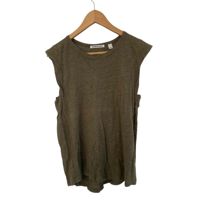 Country Road Womens Linen Size S Tank Top Olive 